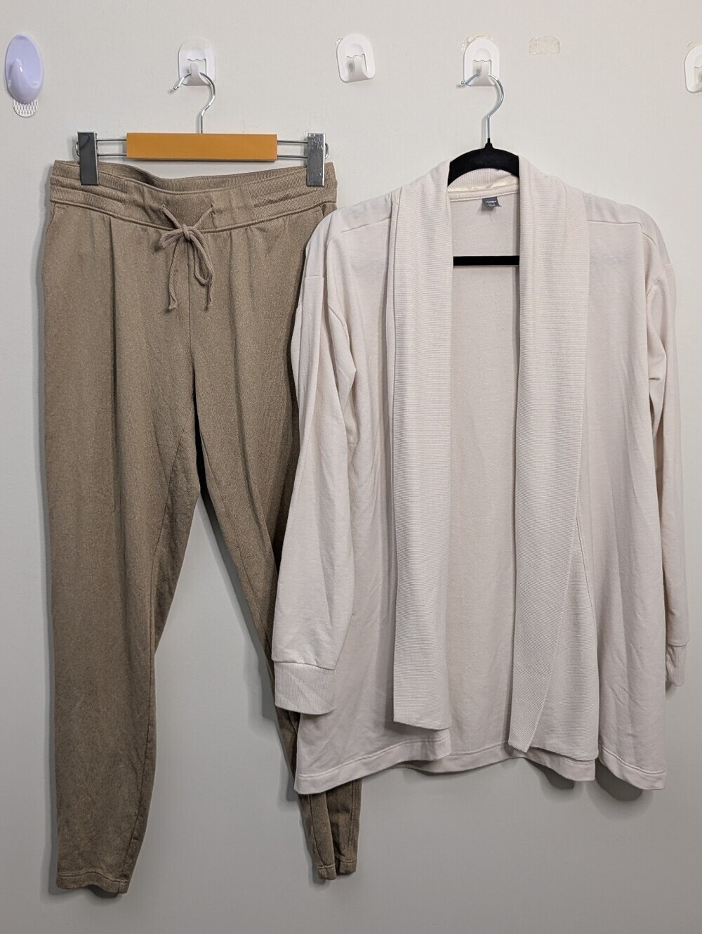 Joe Fresh Loungewear Bundle - White Cardigan and Beige Joggers